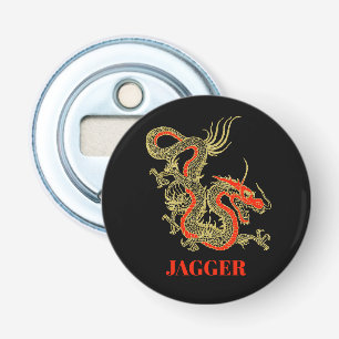 Red Guld Black Fantasy Chinese Dragon Flasköppnare