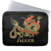 Red Guld Black Fantasy Chinese Dragon