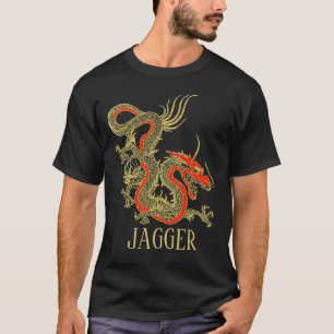 Red Guld Black Fantasy Chinese Dragon T Shirt