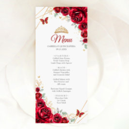 Red Guld Blommigt Quinceanera Meny