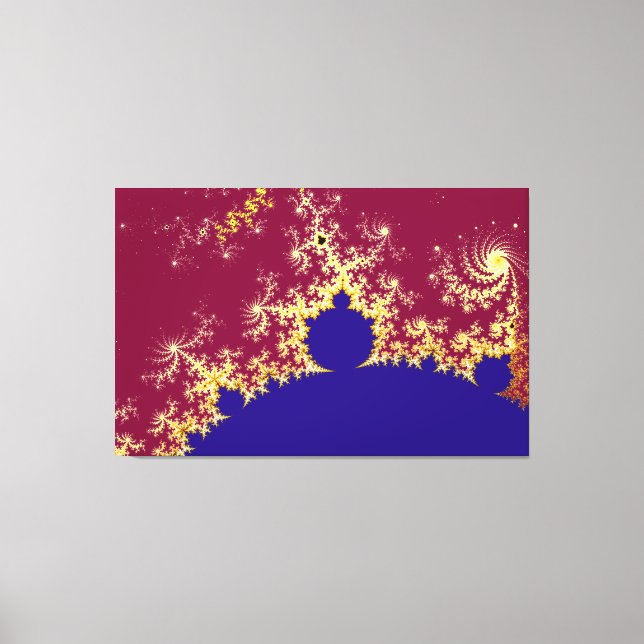 Red Guld Blue Mandelbrot Fractal Canvastryck (Framsida)