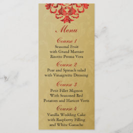 Red guld Bröllop-menyn Meny