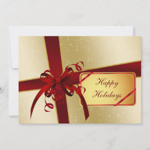 Red guld Business Holiday Greetings Julkort