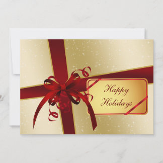 Red guld Business Holiday Greetings Julkort