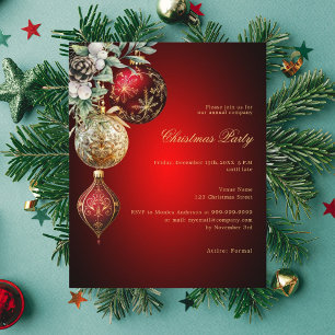 Red guld business jul Party-inbjudan