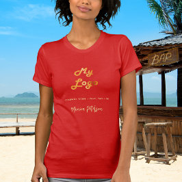 Red guld business logotyp namn namnteckning t shirt