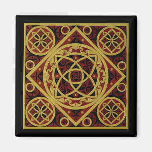Red & Guld Celtic Design Magnet