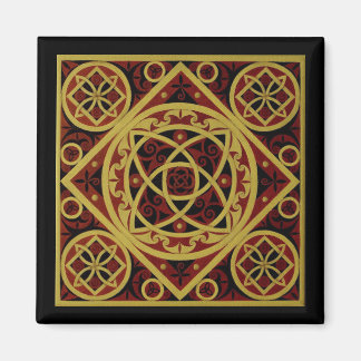 Red & Guld Celtic Design Magnet