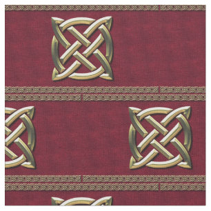 Red & Guld Celtic Knot Tyg