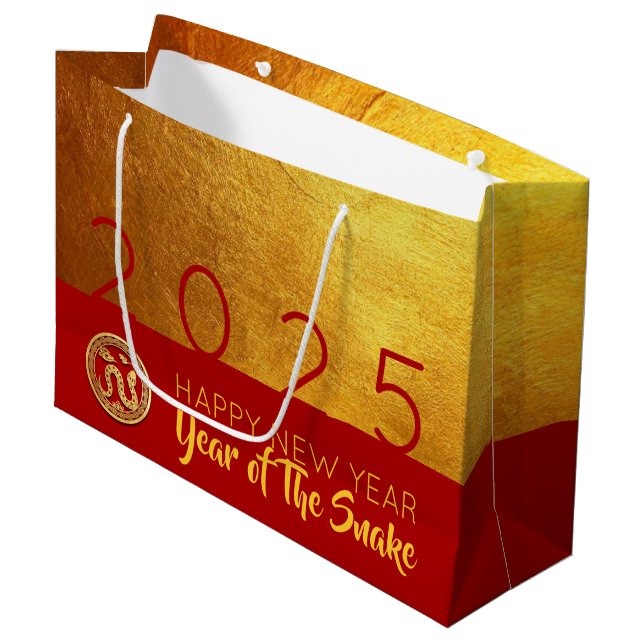 Red Guld Chinese Snake papper-cut 2025 LGB (Framsidan Vinklad)