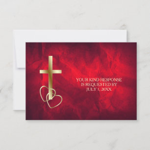 Red Guld Christian Kor Bröllop OSA Kort