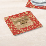 Red Guld Confetti Abstrakt Birthday Underlägg Papper Kvadrat<br><div class="desc">Red Guld Confetti Abstrakt födelsedag eller möhippa</div>