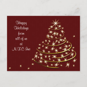 Red Guld Corporate jul Hälsning PostCard Helg Vykort