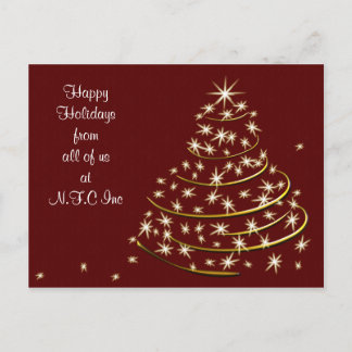 Red Guld Corporate jul Hälsning PostCard Helg Vykort