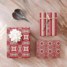 Red Guld Cream Quilt och Rand Farmhouse Chic