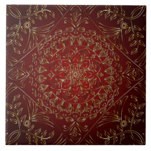 Red Guld Decorative Ceramic Tile Kakelplatta
