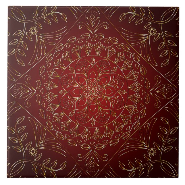 Red Guld Decorative Ceramic Tile Kakelplatta (Framsidan)