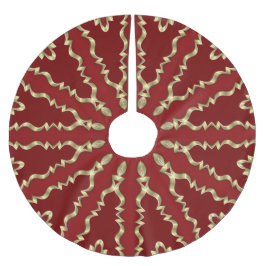 Red Guld dekorativ jul Helgdag Träd Skirt Julgransmatta Borstad Polyester