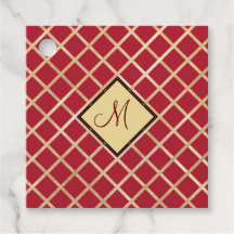 Red Guld Diamond Geometric Monogram-Anpassningsbar