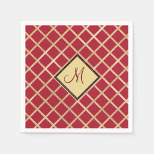 Red Guld Diamond Geometric Mönster Monogram