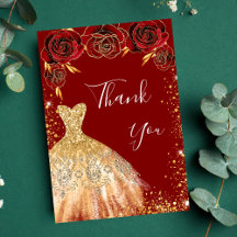 Red guld dress blommigt glitter födelsedag
