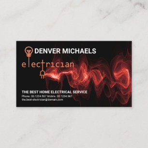 Red Guld Electrician Signage Red Electrical Charge Visitkort