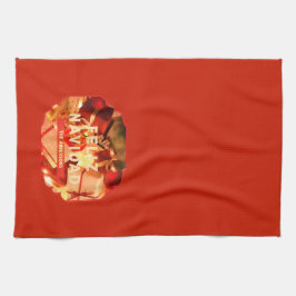 Red Guld Family Namn-Eleganten - Spanien - jul Kökshandduk