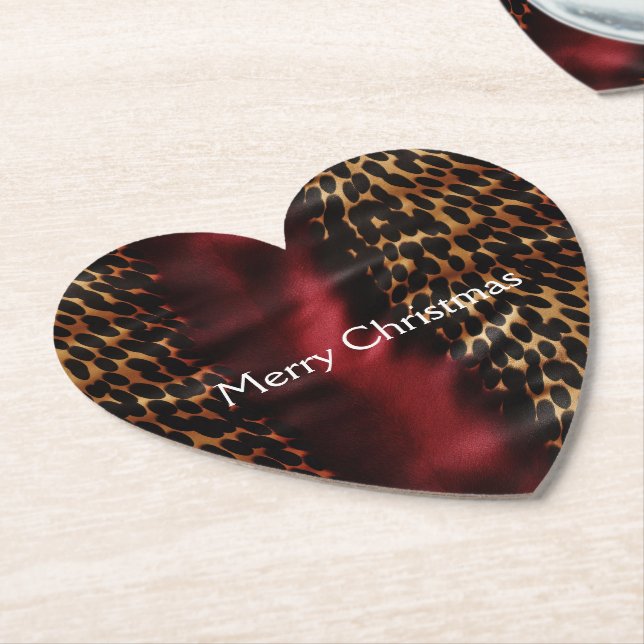 Red Guld Faux Cowgirl Southwest Cowhide Underlägg Papper (Vinklad)