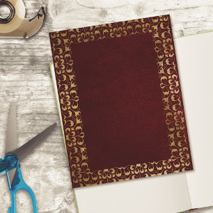 Red Guld Faux Leather Scrapbook Cardstock