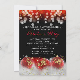 Red Guld Festive Baubles-Julfesten jul Inbjudningar