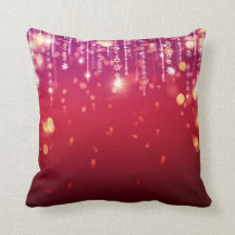 Red & Guld Festive Ljus Pillow