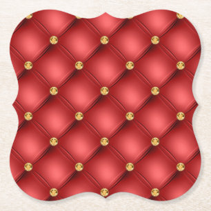 Red Guld Gemstone Papper Underlägg