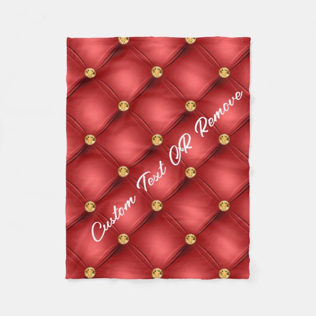 Red Guld Gemstone Tuft Fleece Blanket Anpassningsb (Framsidan)