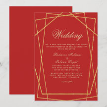 Red Guld Geometric Indian Stil Bröllop