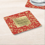 Red Guld Glam Confetti Underlägg Papper Kvadrat<br><div class="desc">Red Guld Glam Confetti Möhippa Birthday</div>