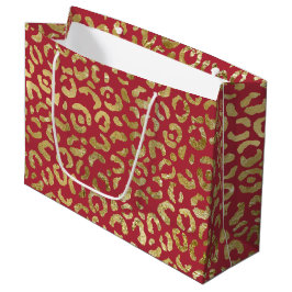 Red Guld Glam Leopard Skriv ut