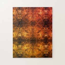Red Guld Glass Sheen Fiery Tribal Stil Warm Tones Pussel