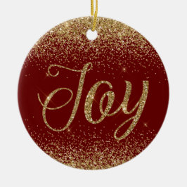 Red Guld Glitter Joy Julgransprydnad Keramik