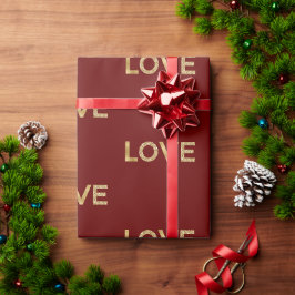 Red Guld Glitter Kärlek Presentpapper