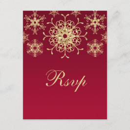 Red, Guld Glitter LOOK Snöflingor OSA kort