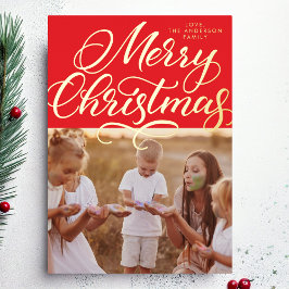 Red Guld God jul Lettering Photo