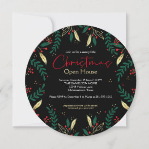 Red Guld Greenery Merry Little jul Party Inbjudningar