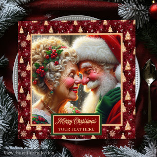 Red Guld Grönt Helgdag Napkins Santa par Design Pappersservett