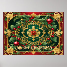 Red Guld Grönt-julen Poster Helgdag