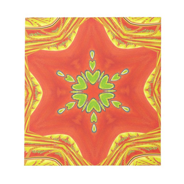 Red Guld Grönt Mandala Art Print Anteckningsblock (Framsida)