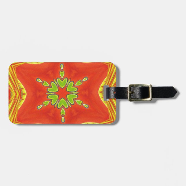 Red Guld Grönt Mandala Art Print Bagagebricka (Horisontell Framsida)