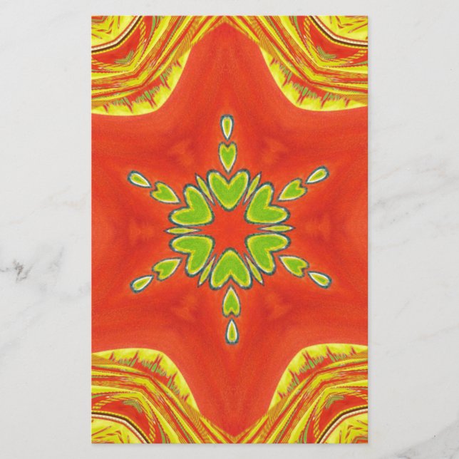 Red Guld Grönt Mandala Art Print Brevpapper (Framsida)