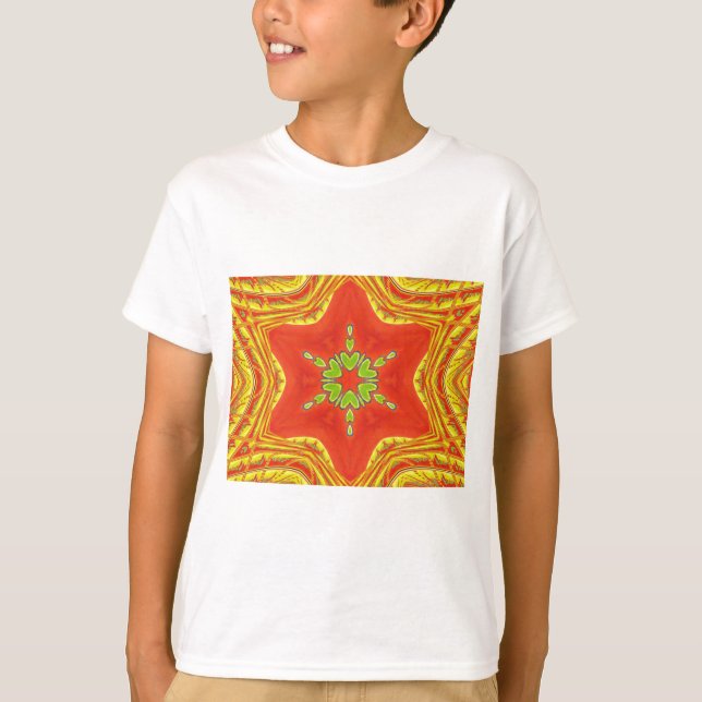 Red Guld Grönt Mandala Art Print Tröja (Framsida)