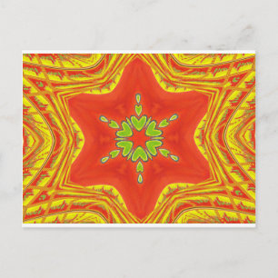 Red Guld Grönt Mandala Art Print Vykort