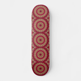Red Guld Gult rosettes Mandala Skateboard Bräda 20,5 Cm